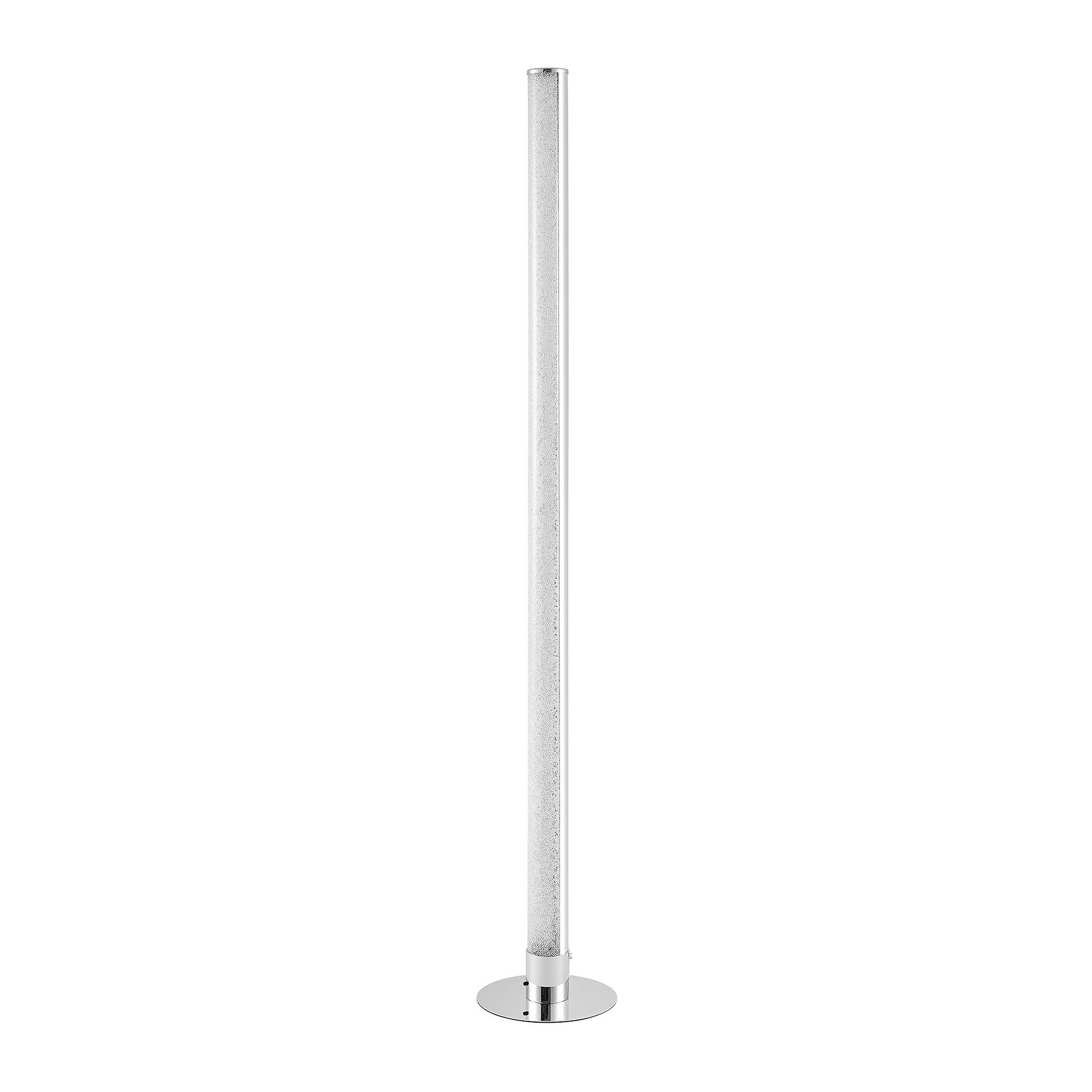 LED-STEHLEUCHTE Abbie 17,5/120 cm   - Chromfarben/Weiß, Basics, Kunststoff/Metall (17,5/120cm) - Novel