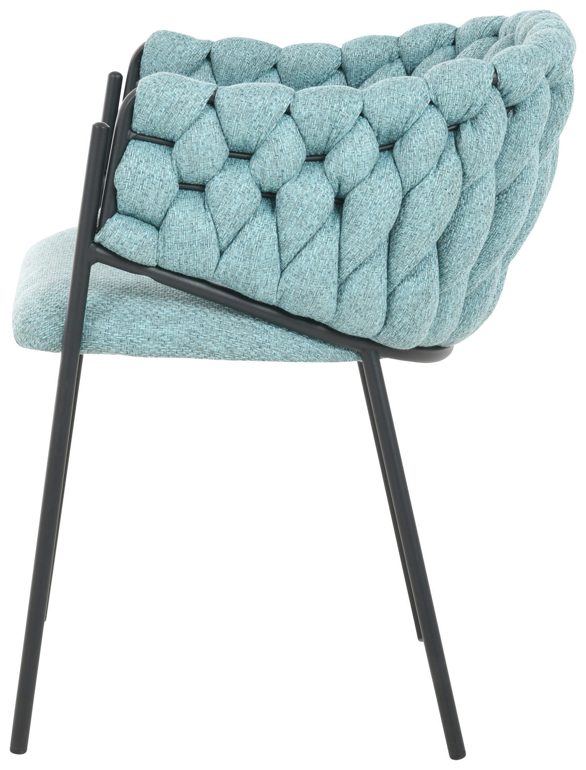 STOL, les, kovina, tekstil svetlo modra  - svetlo modra/črna, Moderno, kovina/tekstil (54/78cm) - Carryhome