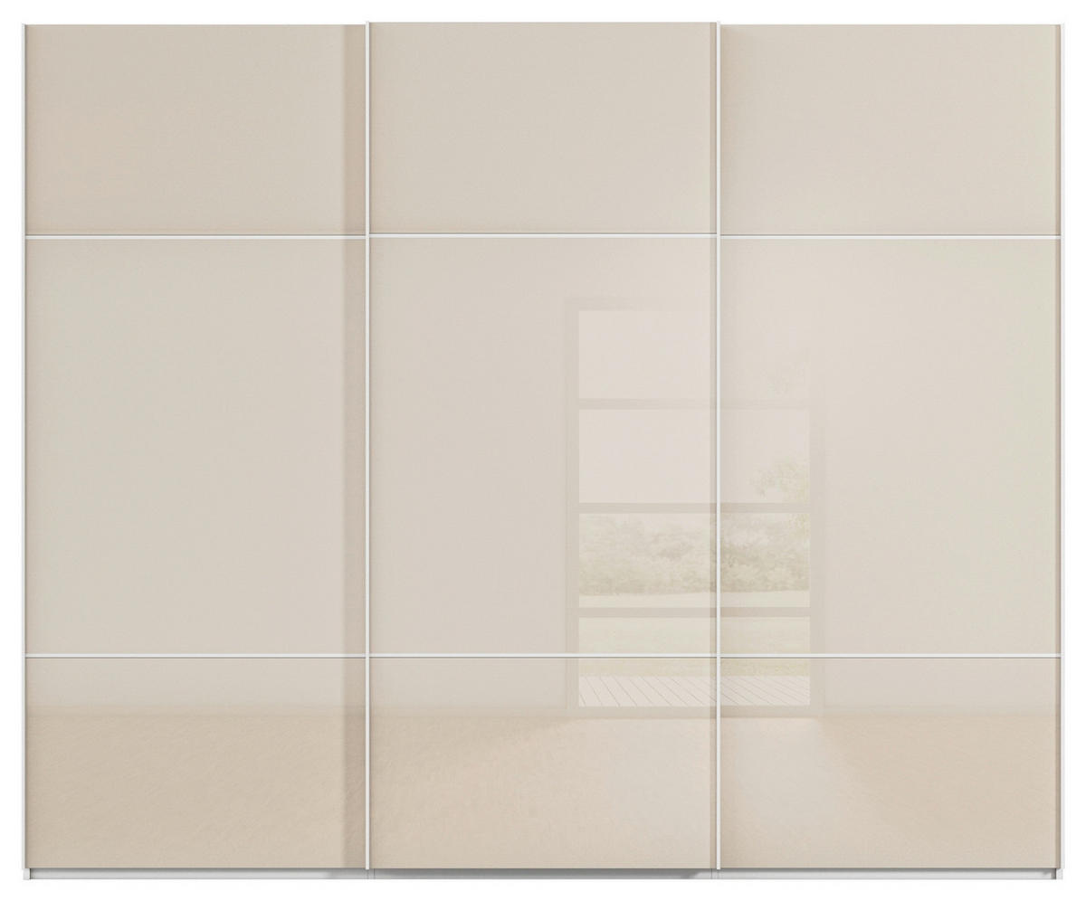 SCHWEBETÜRENSCHRANK 271/223/68 cm 3-türig Weiß, Champagner  - Champagner/Weiß, KONVENTIONELL, Glas/Holzwerkstoff (271/223/68cm) - Novel