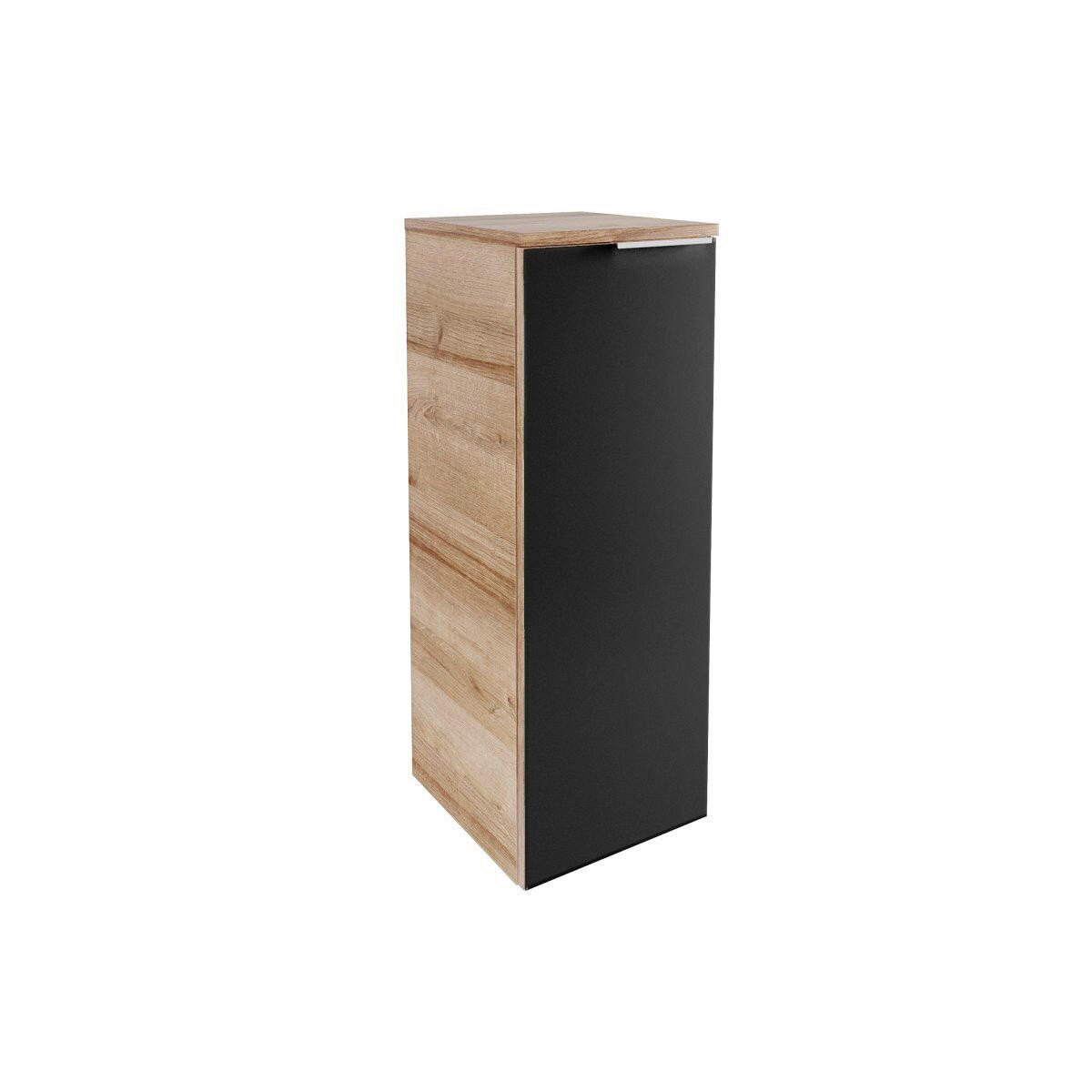 MIDISCHRANK 30,2/82,6/32 cm  - Chromfarben/Eichefarben, Basics, Glas/Holzwerkstoff (30,2/82,6/32cm) - MID.YOU