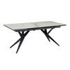 ESSTISCH in Keramik 180/95/76 cm  - Schwarz/Weiß, Design, Keramik/Metall (180/95/76cm) - MID.YOU