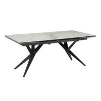 ESSTISCH in Keramik 180/95/76 cm  - Schwarz/Weiß, Design, Keramik/Metall (180/95/76cm) - MID.YOU