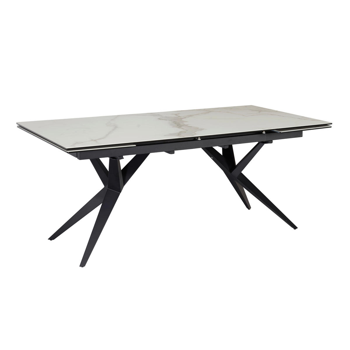 ESSTISCH in Keramik 180/95/76 cm  - Schwarz/Weiß, Design, Keramik/Metall (180/95/76cm) - MID.YOU