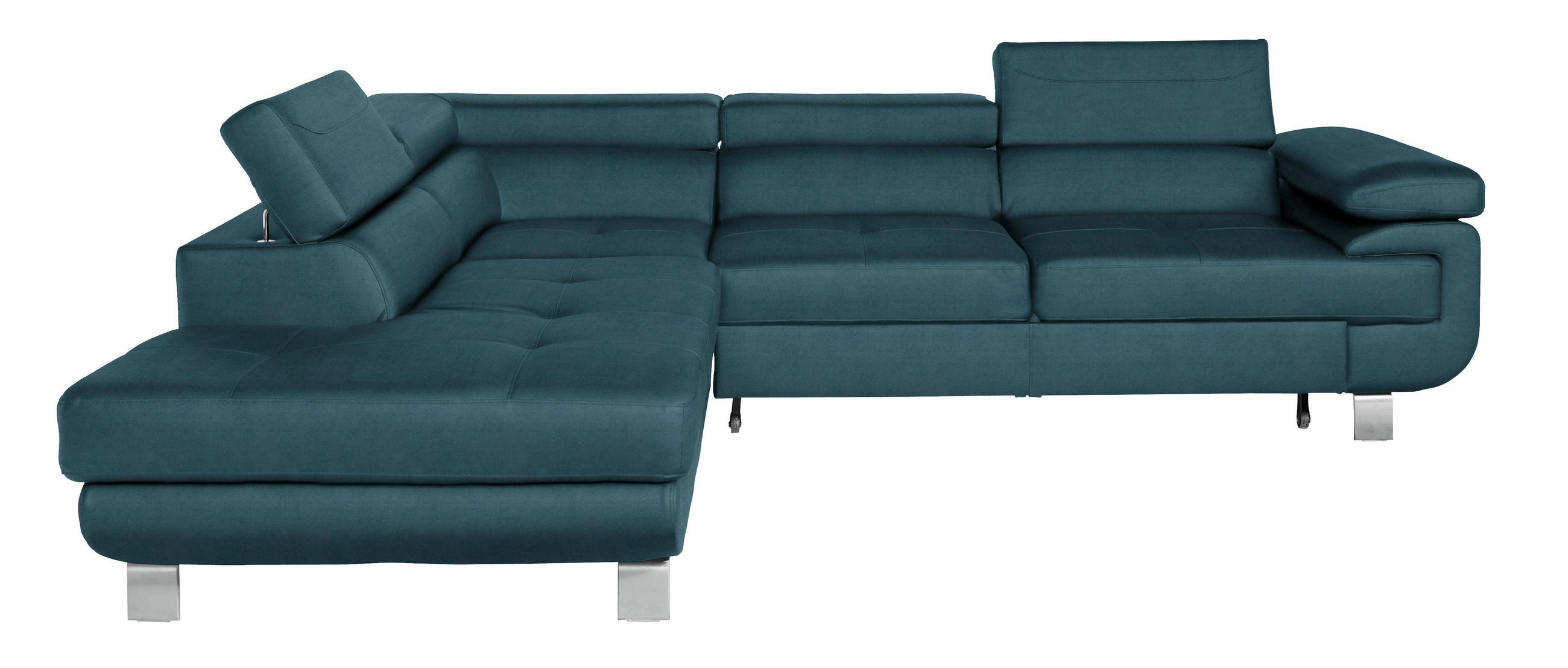 SOFFA i velour turkos  - turkos/kromfärg, Design, metall/textil (275/230cm) - Carryhome