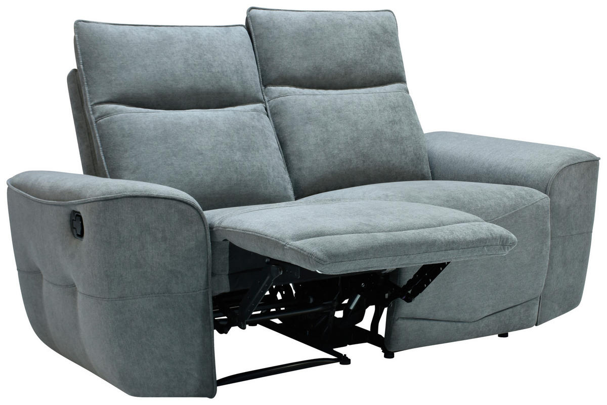 KÉTÜLÉSES KANAPÉ fém, műanyag, textil, faalapú anyag szürke  - fekete/szürke, Konventionell, műanyag/faalapú anyag (170cm) - Celina Home