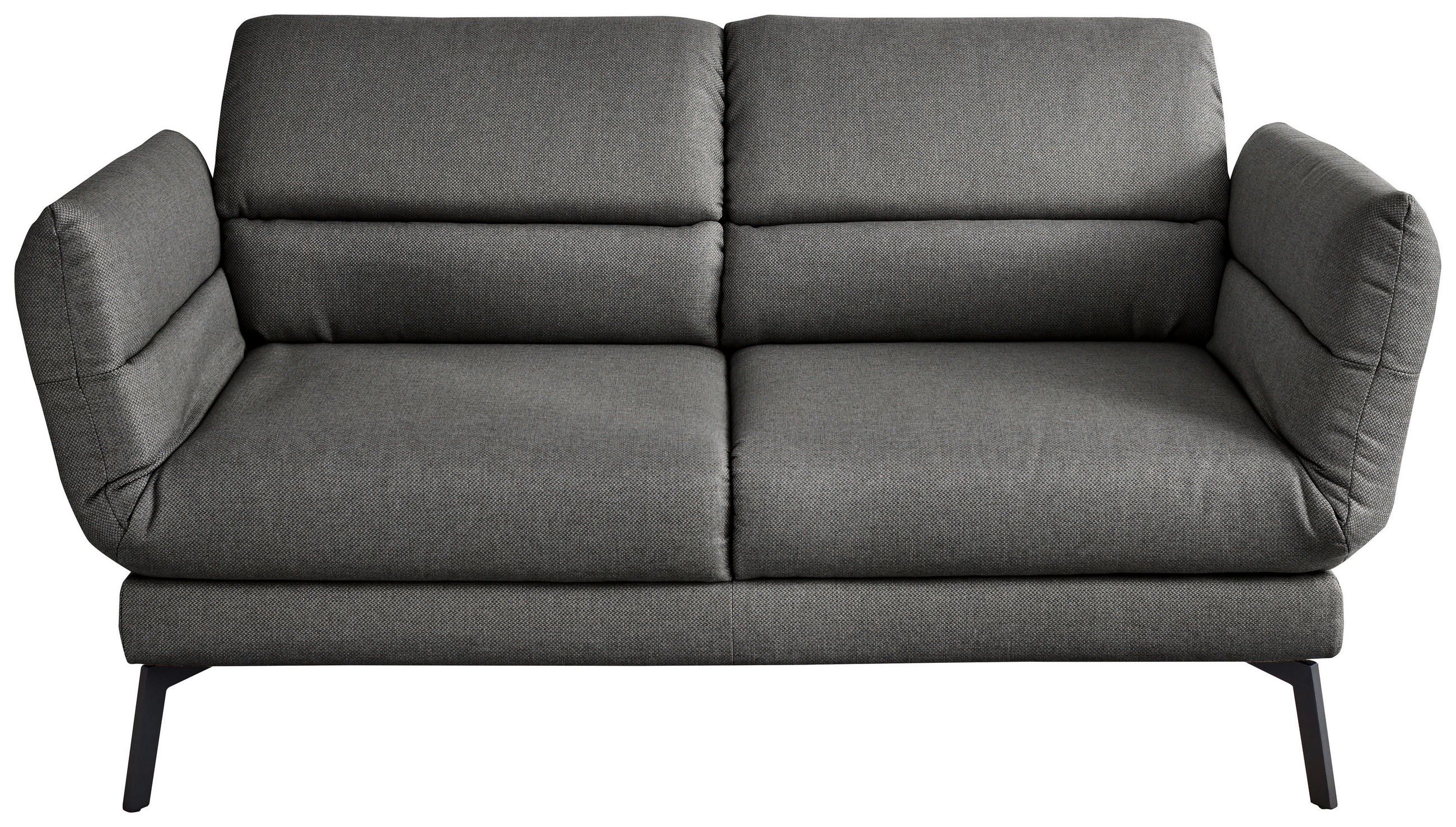 2-SITZER-SOFA Flachgewebe Dunkelgrau  - Dunkelgrau/Schwarz, Design, Textil/Metall (178-226/83-113/96-177cm) - Dieter Knoll