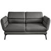 2-SITZER-SOFA Flachgewebe Dunkelgrau  - Dunkelgrau/Schwarz, Design, Textil/Metall (178-226/83-113/96-177cm) - Dieter Knoll