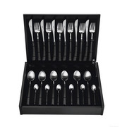 BESTECKSET 24-teilig Edelstahl - Silberfarben/Schwarz, Design, Kunststoff/Metall - ASA