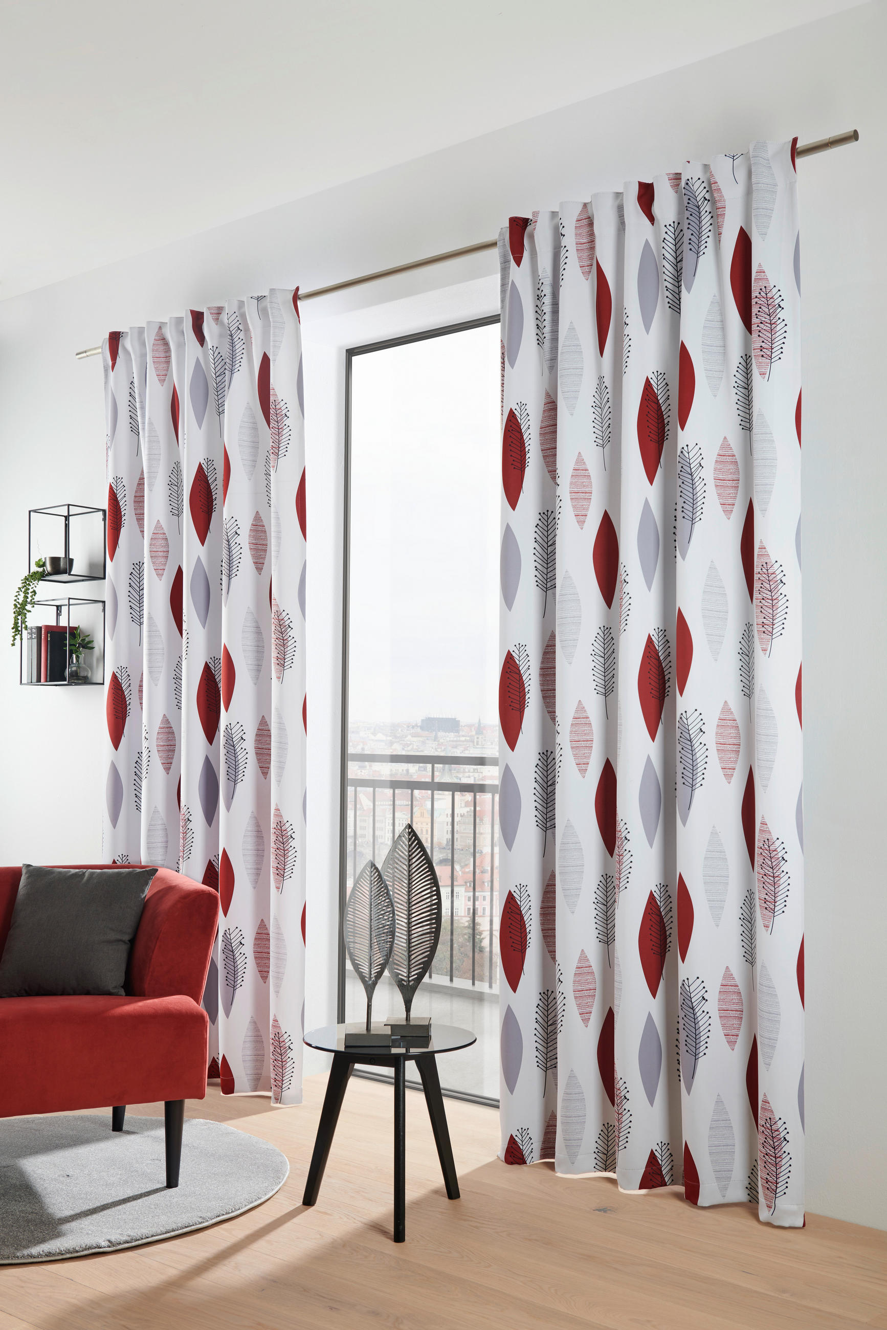ZATEMŇOVACÍ ZÁVES, black-out (neprepúšťa svetlo), 135/245 cm - červená, Konventionell, textil (135/245cm) - Esposa