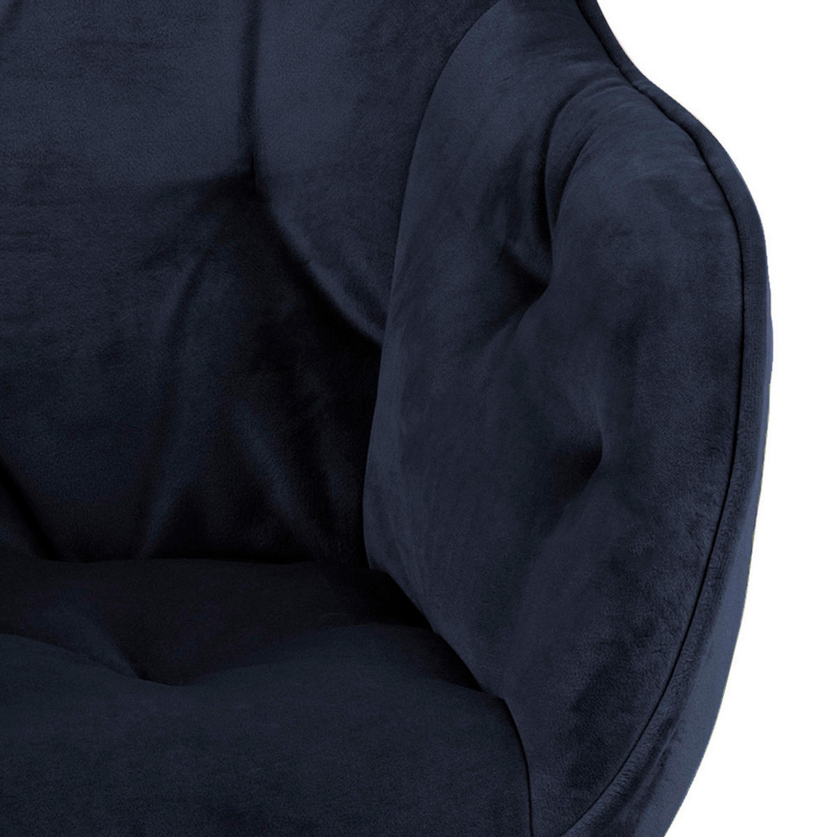 ARMLEHNSTUHL  in Samt  - Blau/Schwarz, Design, Textil/Metall (58/83/55cm) - MID.YOU