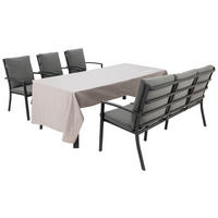 TRÄDGÅRDSBÄNK i antracit, ljusgrå  - mörkgrå/ljusgrå, Klassisk, metall/textil (170/94/67cm) - Ambia Garden
