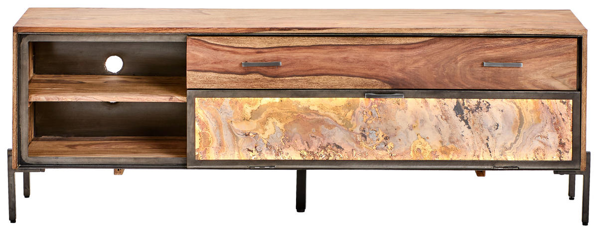 LOWBOARD  in 175/60/40 cm  - Sheeshamfarben/Grau, KONVENTIONELL, Holz/Stein (175/60/40cm) - Livetastic