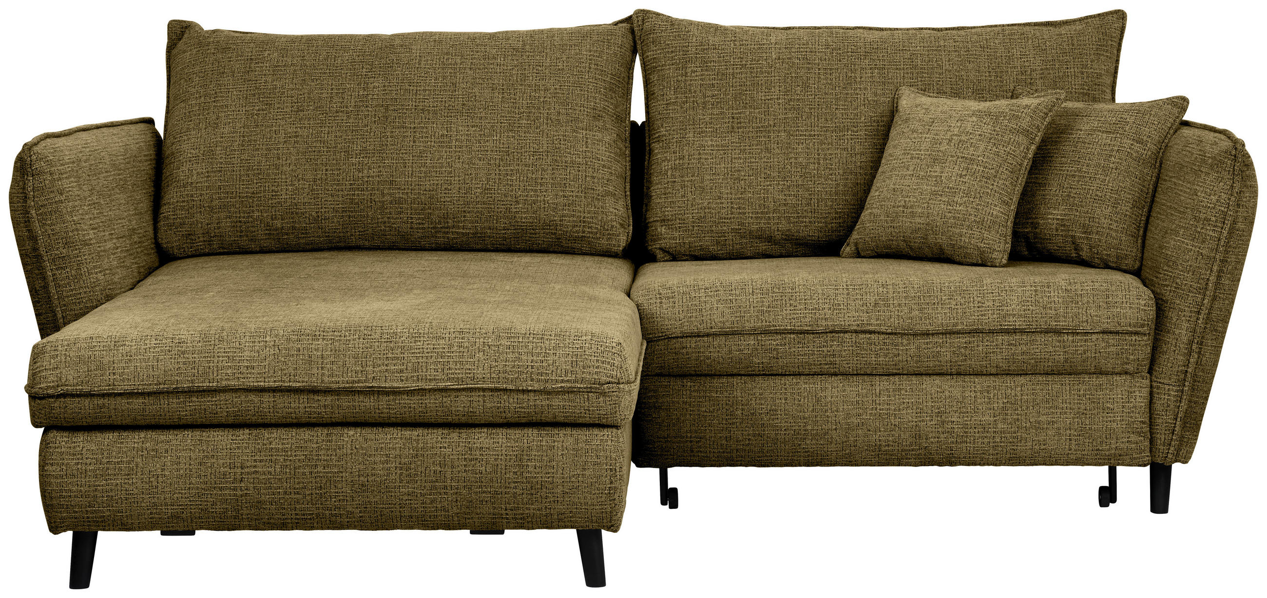 HÖRNSOFFA i struktur olivgrön  - olivgrön/svart, Design, trä/textil (245/161cm) - Livetastic