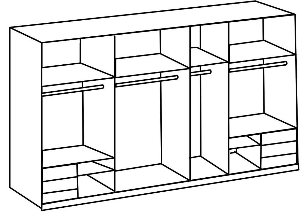 SCHWEBETÜRENSCHRANK in Grau, Weiss  - Chromfarben/Weiss, Modern, Holzwerkstoff (350/216/65cm) - MID.YOU