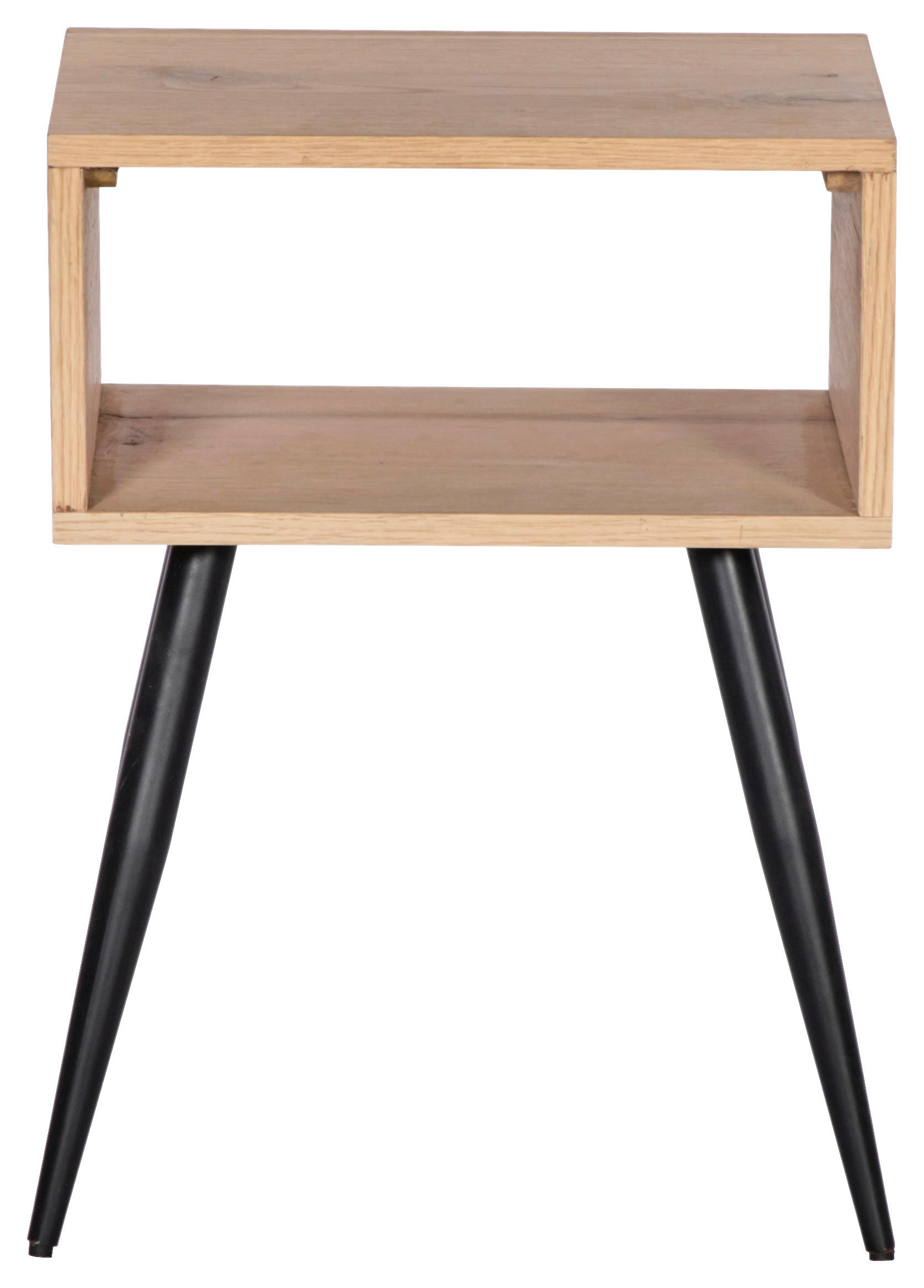 NOČNÍ STOLEK, dub, barvy dubu, 40/55/30 cm - černá/barvy dubu, Design, kov/dřevo (40/55/30cm) - Landscape