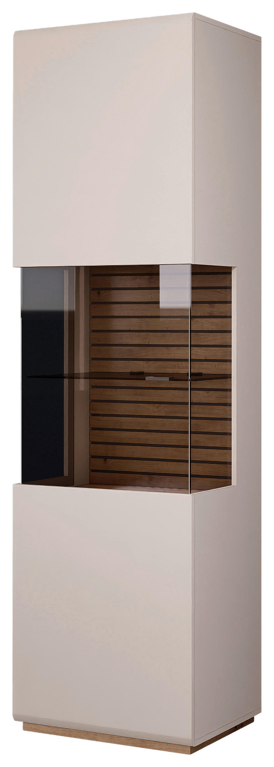 WOHNWAND  Schwarz, Kaschmir, Eiche Artisan 301/202/47 cm    - Kaschmir/Schwarz, Modern, Glas/Holzwerkstoff (301/202/47cm) - Stylife