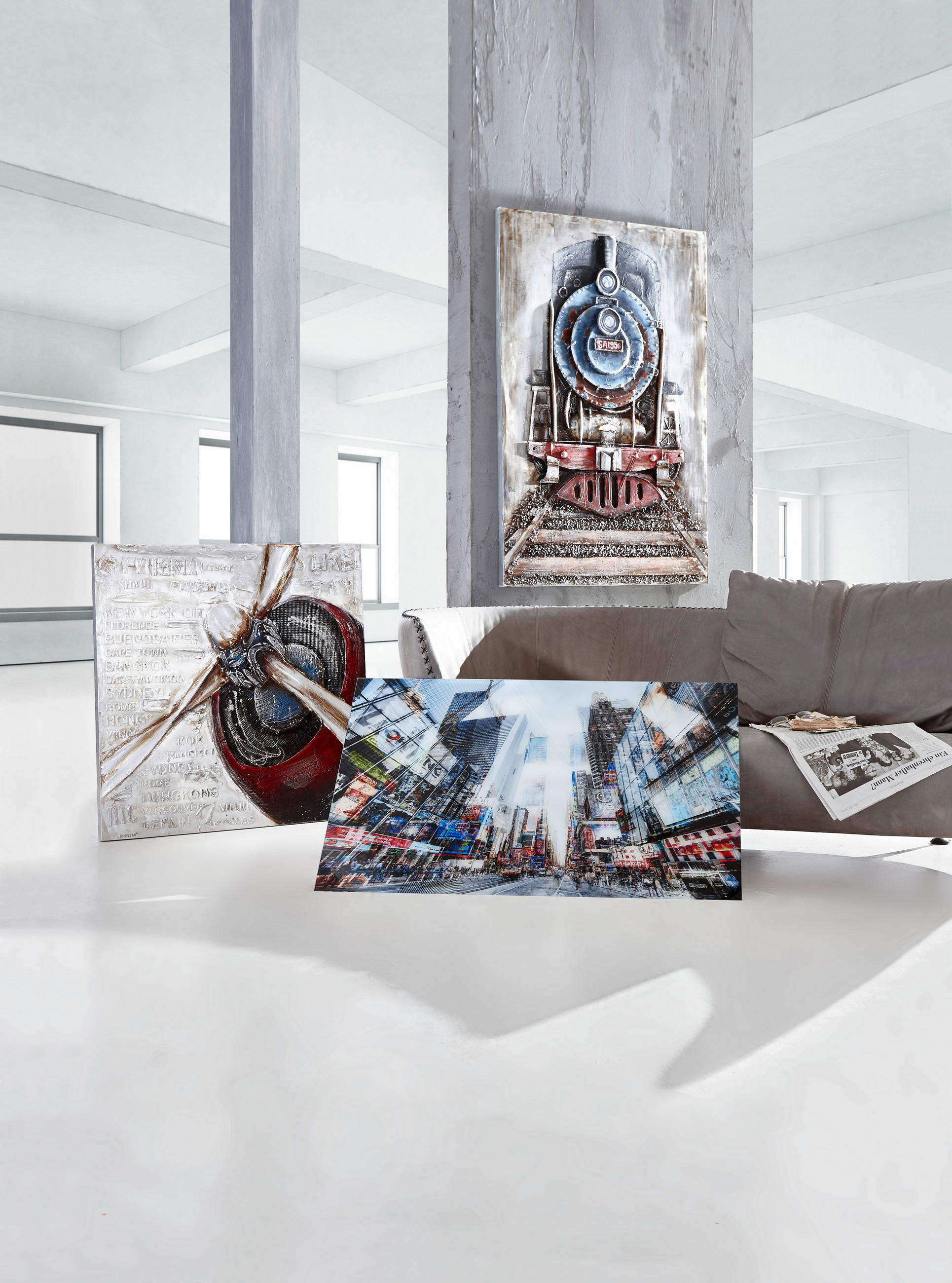 GLASBILD Städte 120/80 cm  - Multicolor, Design, Glas (120/80cm) - Monee