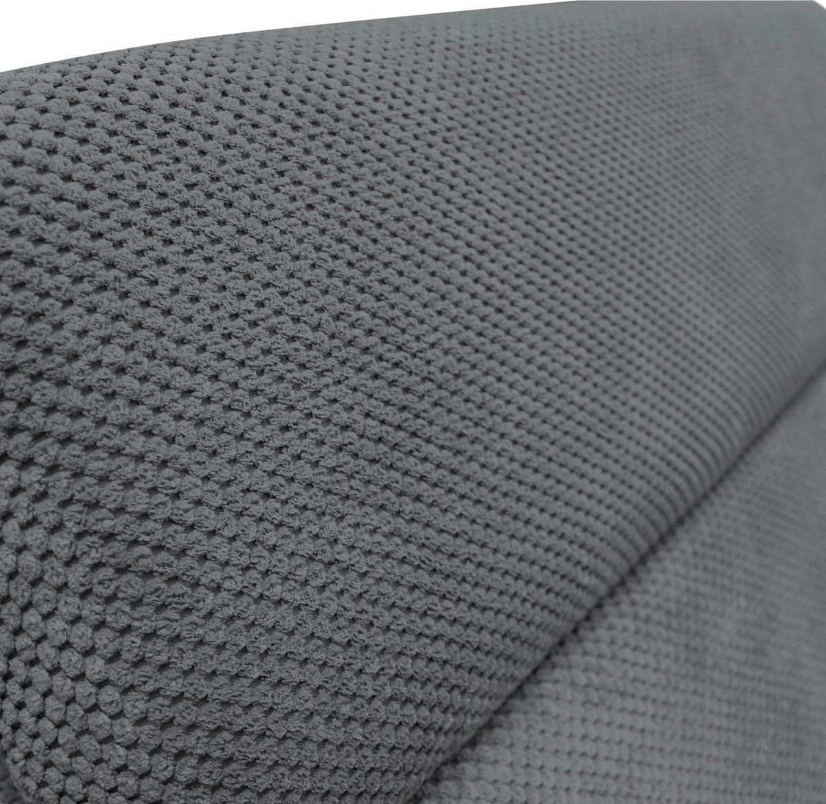 ECKSOFA OMEGA in Chenille Dunkelgrau  186/280 cm  - Dunkelgrau/Schwarz, Design, Textil/Metall (186/280cm) - MID.YOU