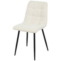 STUHL Bouclé Weiß Pappel Sperrholz  - Schwarz/Weiß, MODERN, Holz/Textil (45/88/55cm) - MID.YOU