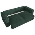 SCHLAFSOFA Cord Dunkelgrün  inkl. Zierkissen, Bettkasten, Schlaffunktion  - Dunkelgrün/Schwarz, MODERN, Kunststoff/Textil (250/68/104cm) - Xora