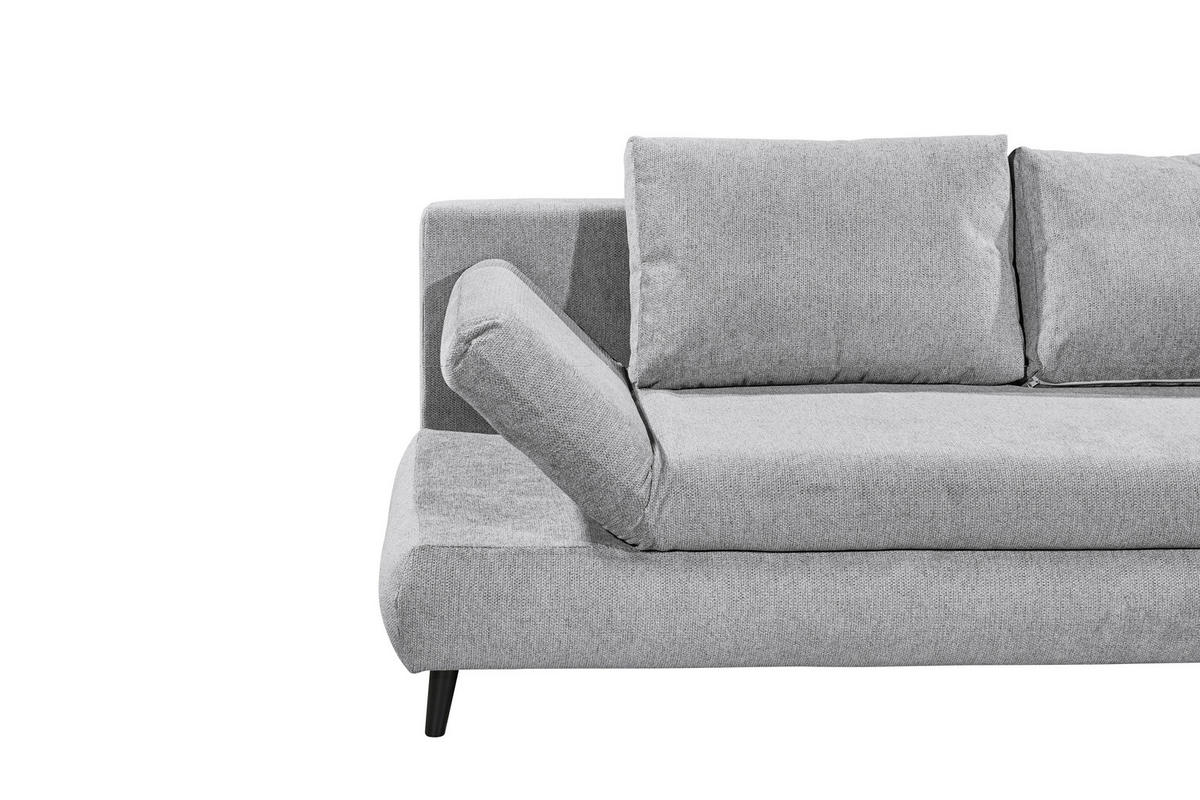 SCHLAFSOFA in Mikrofaser Hellgrau  - Hellgrau/Schwarz, Konventionell, Holzwerkstoff/Kunststoff (212/88/101cm) - MID.YOU