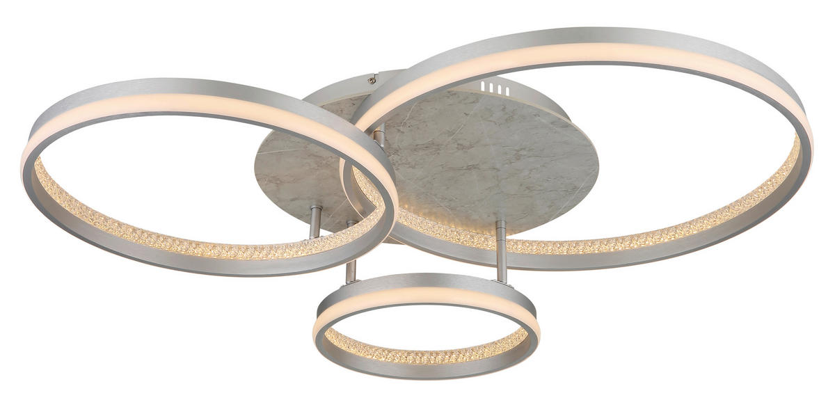 LED-DECKENLEUCHTE MARY 85,5/68,5/16,7 cm   - Klar/Silberfarben, Design, Holzwerkstoff/Kunststoff (85,5/68,5/16,7cm)