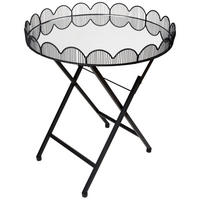 MASĂ AUXILIARĂ in metal, sticlă  - negru, Trend, sticlă/metal (48/55cm) - Ambia Home