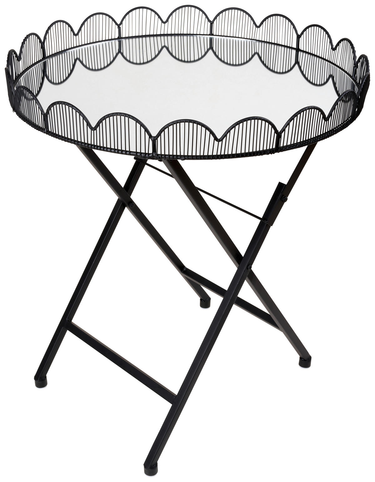 MASĂ AUXILIARĂ in metal, sticlă  - negru, Trend, sticlă/metal (48/55cm) - Ambia Home