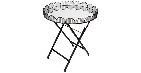 BEISTELLTISCH in Metall, Glas  - Schwarz, Trend, Glas/Metall (48/55cm) - Ambia Home