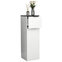 HIGHBOARD  in 30/95/30 cm  - Weiss/Silberfarben, Modern, Holzwerkstoff/Kunststoff (30/95/30cm) - MID.YOU