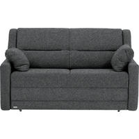 SCHLAFSOFA  in Mikrovelours Anthrazit  - Anthrazit/Schwarz, KONVENTIONELL, Kunststoff/Textil (152/88/91cm) - Sedda