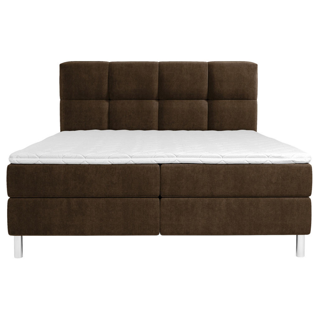 Thumbnail - Esposa Boxbett, Dunkelbraun, Textil, H3, 7-Zonen, Höhe ca. 20 cm, 140x200 cm, Bettkasten, gepolstertes Kopfteil, Stoffau...