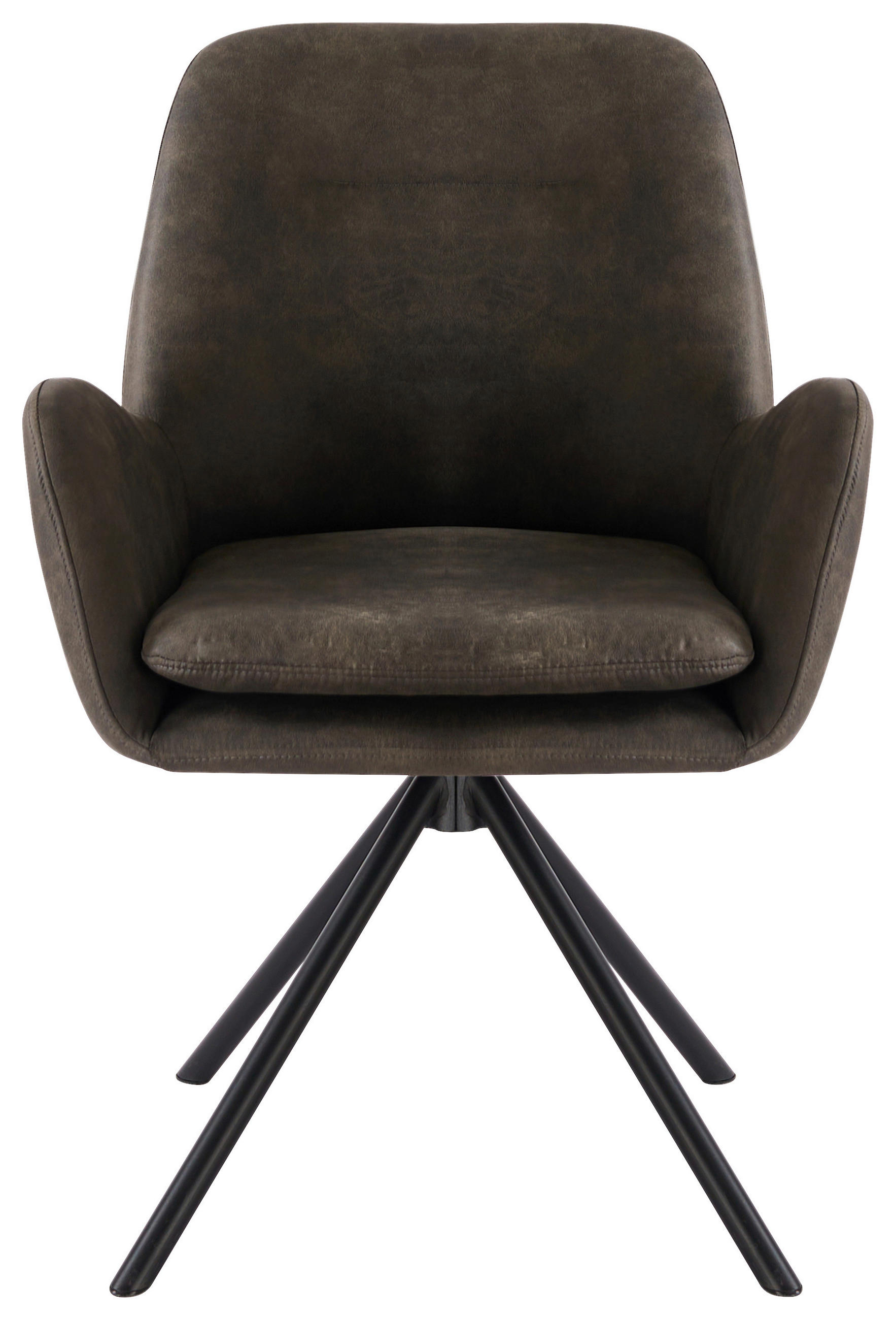 ARMLEHNSTUHL Eisen Webstoff  - Schwarz/Grau, Basics, Textil/Metall (60.5/88/62cm) - MID.YOU