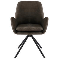 ARMLEHNSTUHL Eisen Webstoff  - Schwarz/Grau, Basics, Textil/Metall (60.5/88/62cm) - MID.YOU