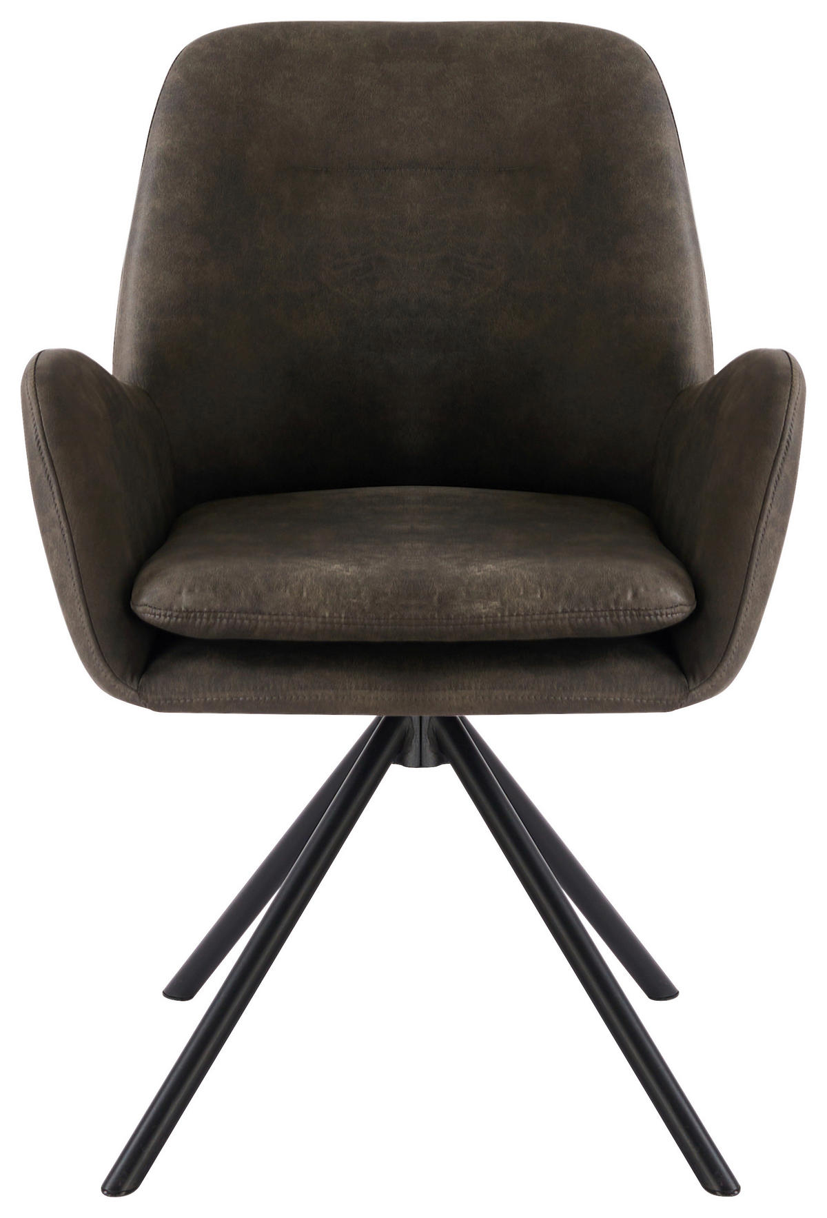 ARMLEHNSTUHL Eisen Webstoff  - Schwarz/Grau, Basics, Textil/Metall (60.5/88/62cm) - MID.YOU