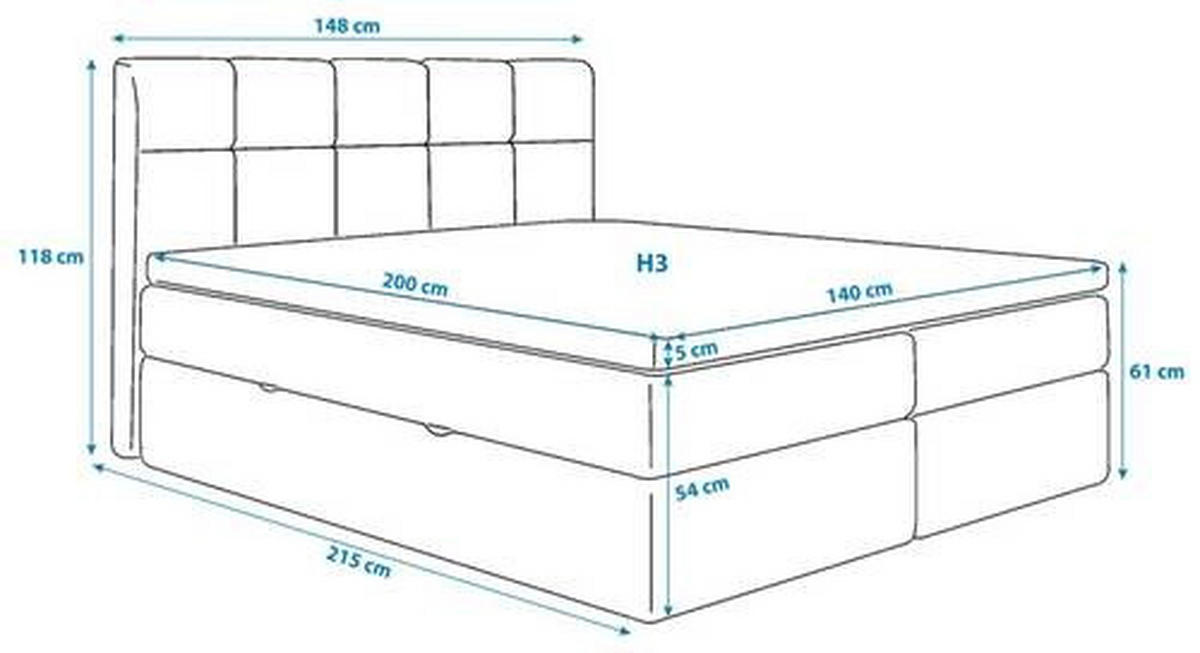 BOXBETT 140/200 cm  in Rostfarben  - Rostfarben/Schwarz, MODERN, Holz/Holzwerkstoff (140/200cm) - MID.YOU