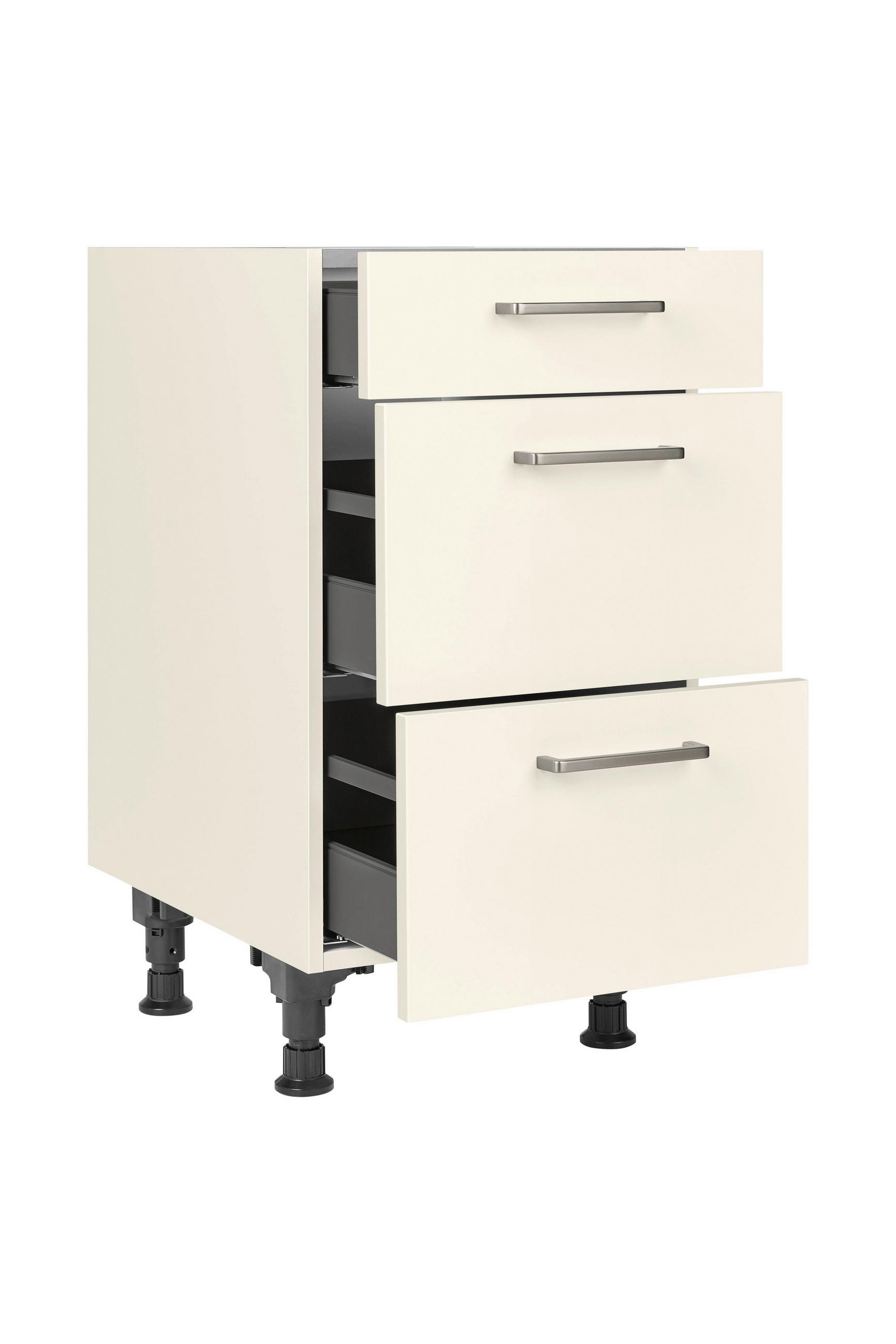 SCHUBKASTENUNTERSCHRANK 45/87/56 cm  in Magnolie  - Edelstahlfarben/Magnolie, MODERN, Holzwerkstoff/Metall (45/87/56cm) - Nobilia