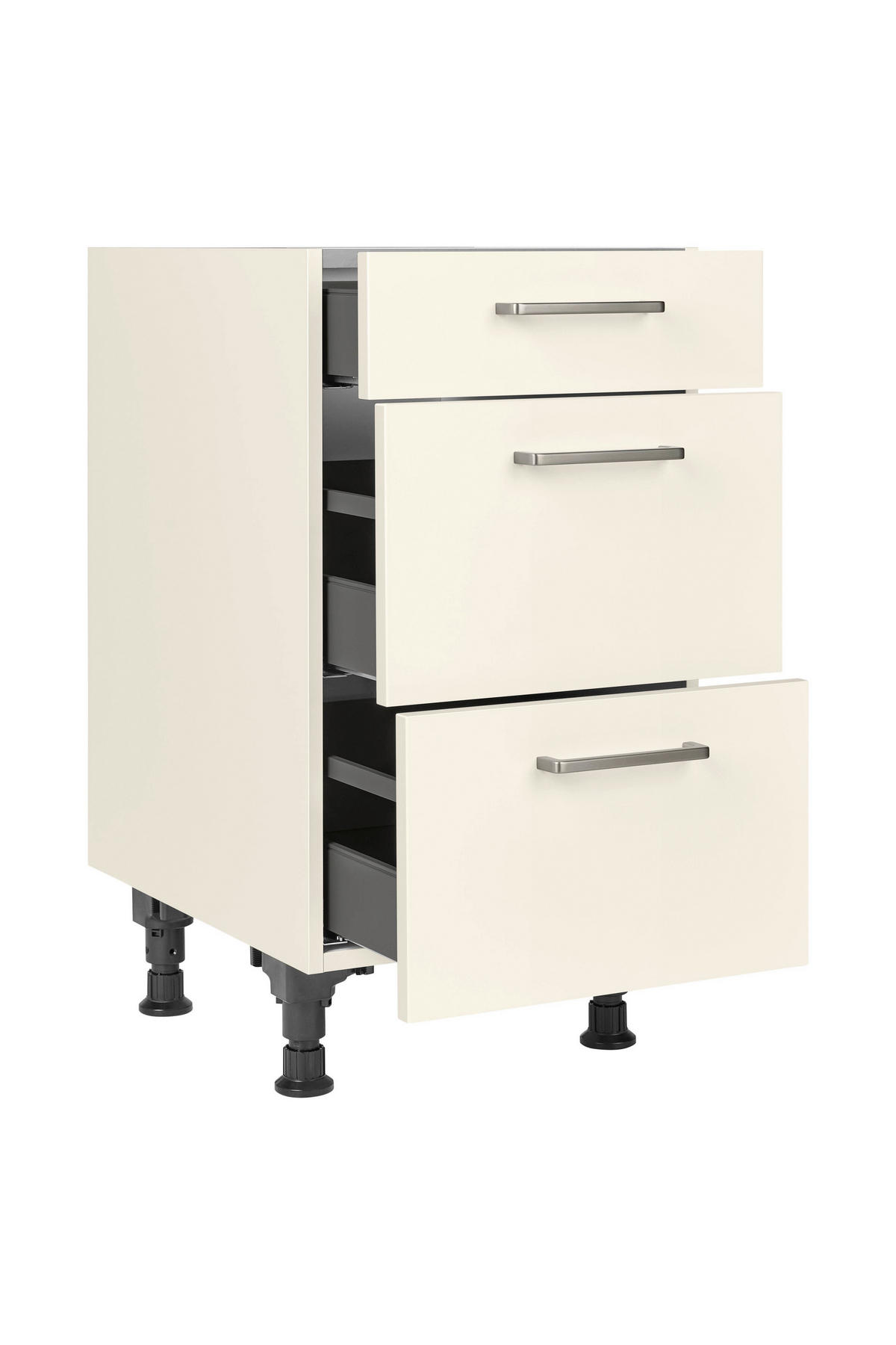 SCHUBKASTENUNTERSCHRANK 45/87/56 cm  in Magnolie  - Edelstahlfarben/Magnolie, MODERN, Holzwerkstoff/Metall (45/87/56cm) - Nobilia