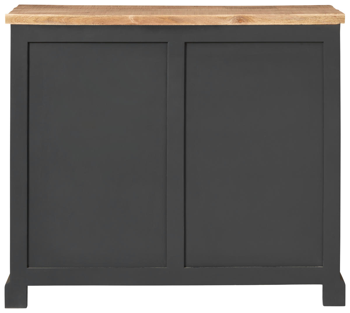 ŠIROKÁ KOMODA, mangové drevo, sivá, prírodná farba, čierna, 100/85/45 cm - čierna/sivá, Lifestyle, drevo/kompozitné drevo (100/85/45cm) - MID.YOU