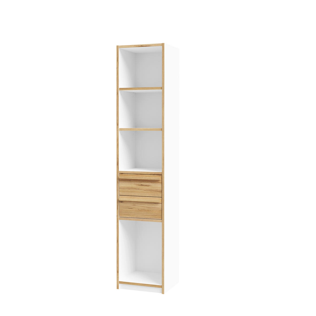 ETAJERĂ  44,4/215/42 cm alb, culoare lemn stejar  - alb/culoare lemn stejar, Modern, plastic/material pe bază de lemn (44,4/215/42cm) - Novel