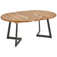 ESSTISCH Eichefarben rund  ausziehbar  - Eichefarben/Schwarz, KONVENTIONELL, Holz/Metall (110-170/110/75cm) - Linea Natura