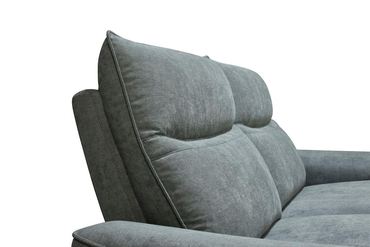 2,5 ÜLÉSES KANAPÉ fém, műanyag, textil szürke  - fekete/szürke, Konventionell, műanyag/textil (203/99/96cm) - Celina Home