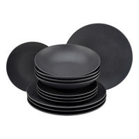 JÍDELNÍ SOUPRAVA, kamenina - černá, Moderní, keramika - Creatable
