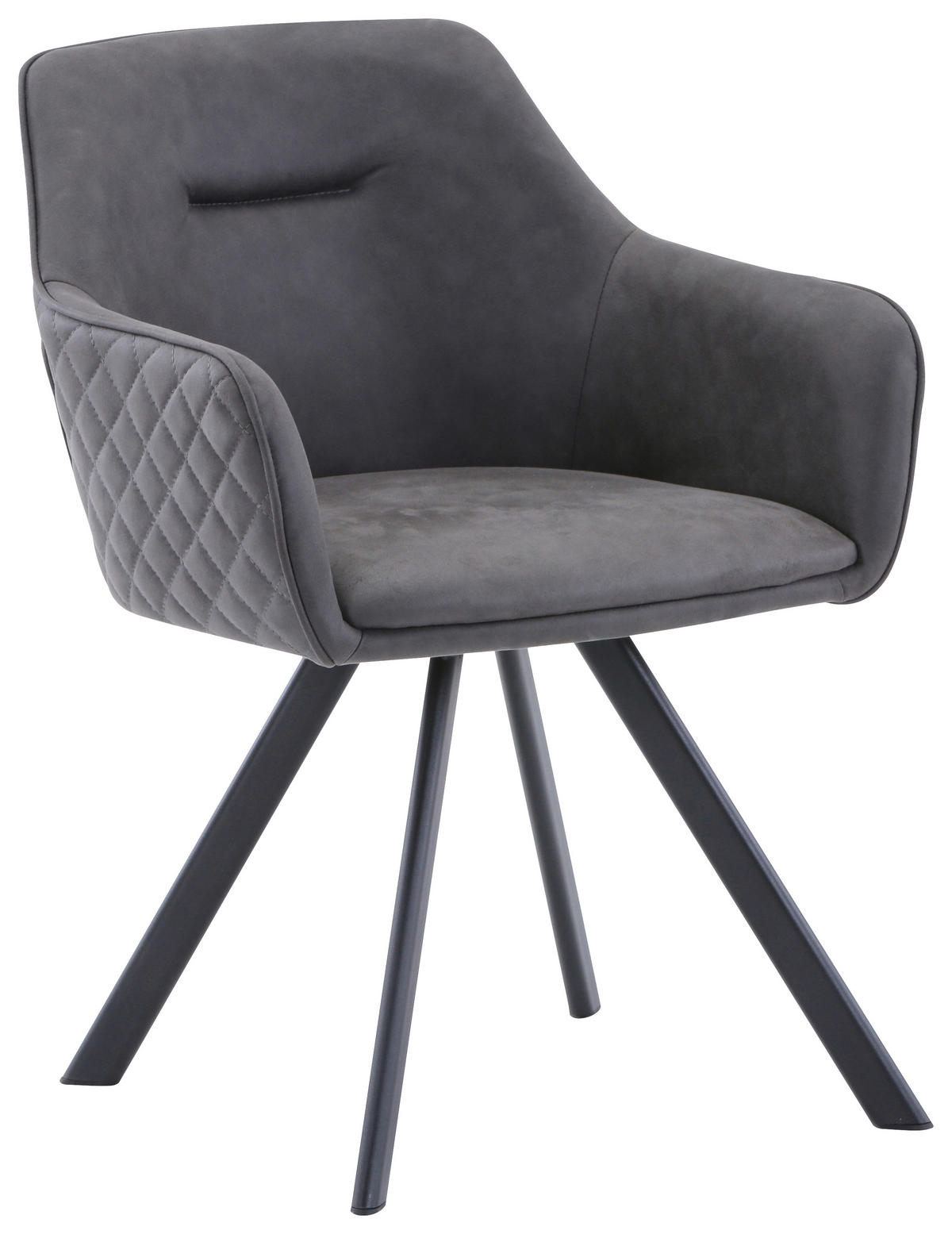 ŽIDLE S PODRUČKAMI, železo, mikrovlákno, černá, šedavě hnědá - černá/šedavě hnědá, Design, kov/textil (59/80/60cm) - Hom`in
