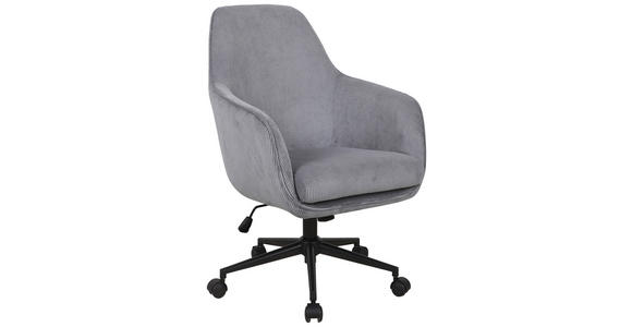 DREHSTUHL Cord Dunkelgrau  - Dunkelgrau/Schwarz, Design, Kunststoff/Textil (63/94-99/71cm) - Novel