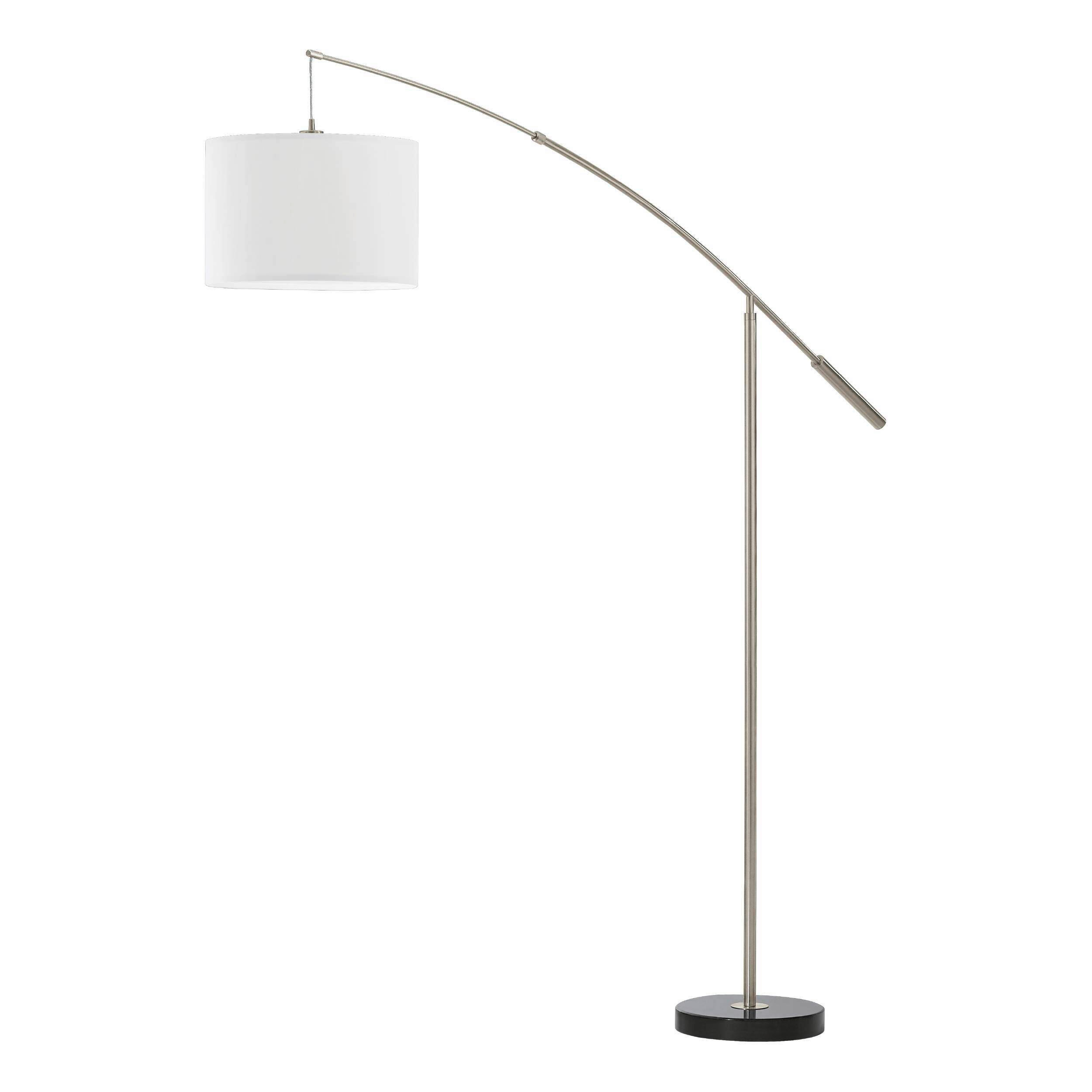 BOGENLEUCHTE 179/38/195 cm  - Weiß/Nickelfarben, Basics, Textil/Metall (179/38/195cm)