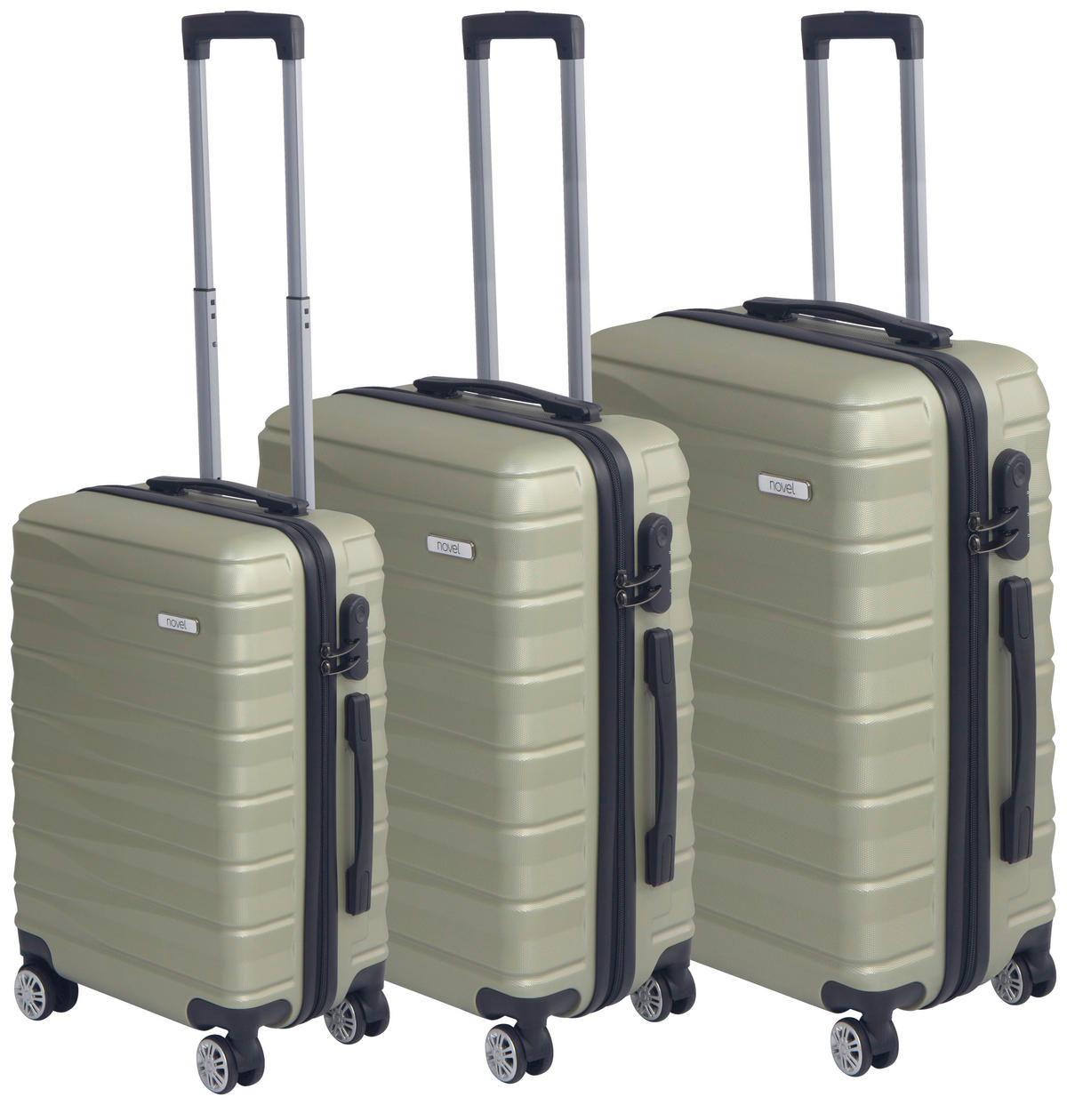 SADA CESTOVNÍCH KUFRŮ  - barvy zlata, Basics, kov/textil - Novel