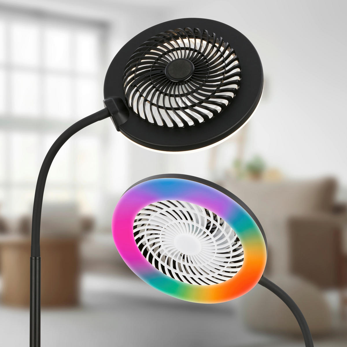 STOJANOVÝ VENTILÁTOR - čierna, Design, kov/plast (28/1850cm)