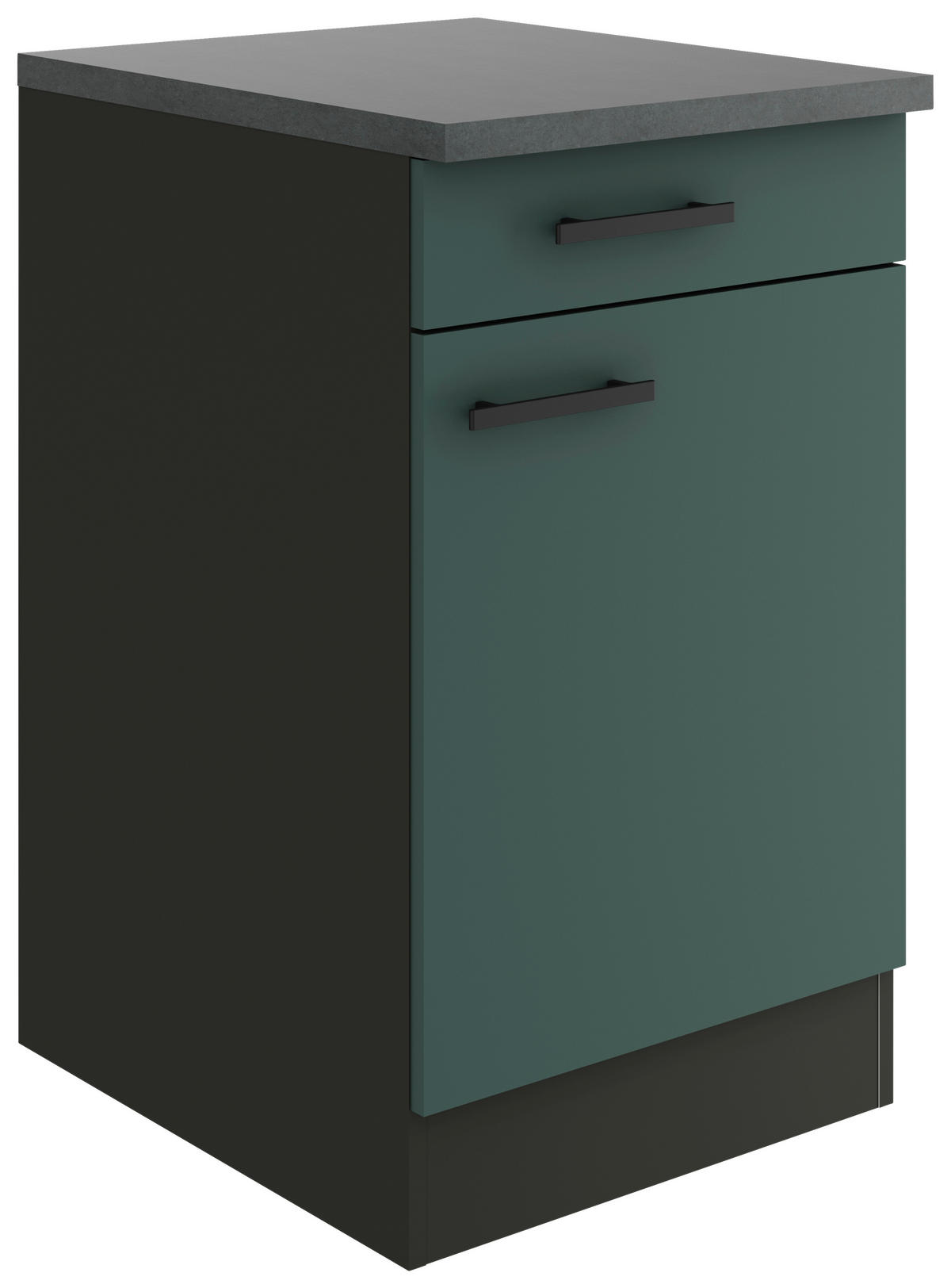 KÜCHENUNTERSCHRANK 50/84,8/60 cm  in Anthrazit, Dunkelgrün  - Dunkelgrün/Anthrazit, Basics, Holzwerkstoff/Metall (50/84,8/60cm) - Optifit