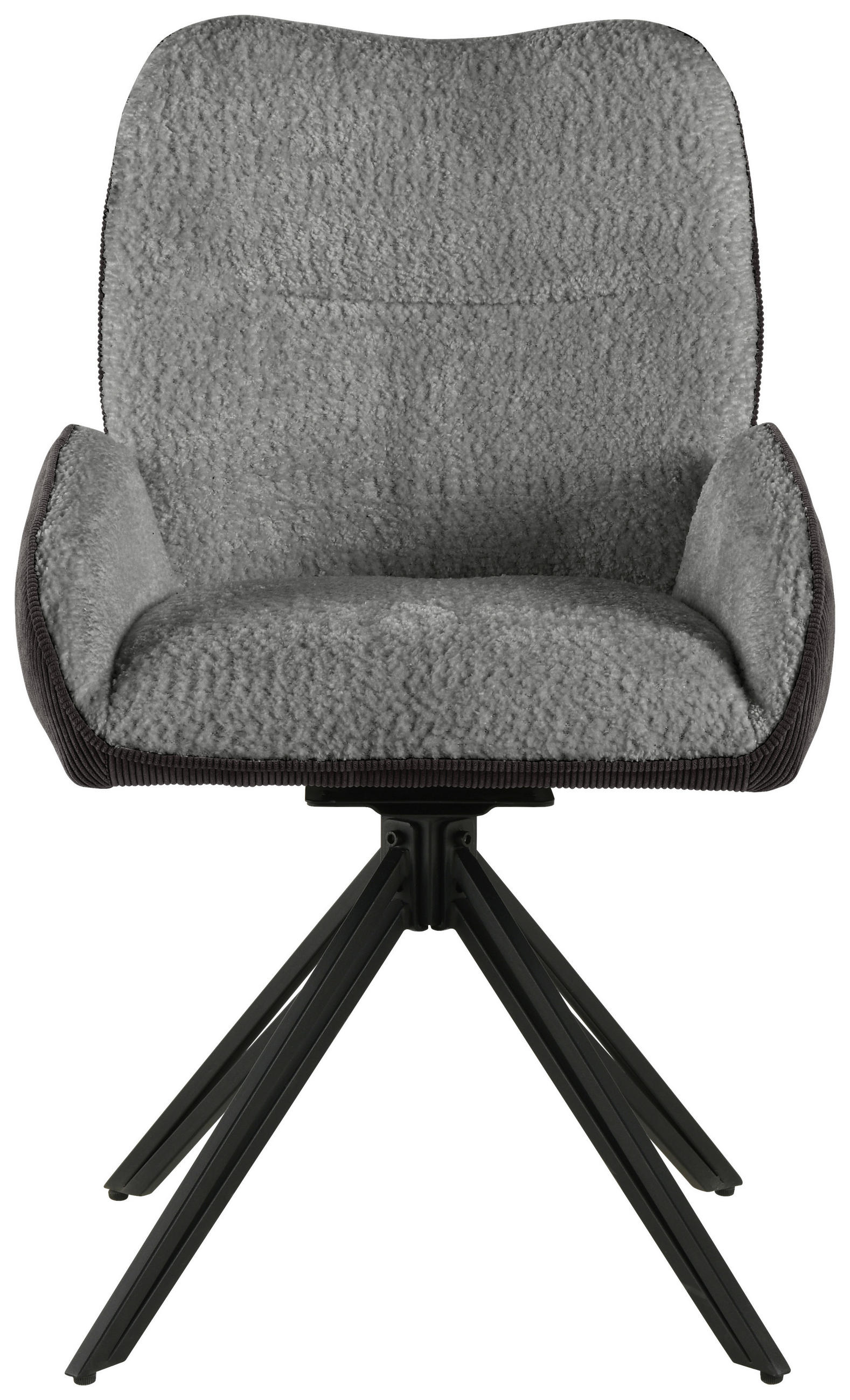 ARMLEHNSTUHL  in Eisen Chenille, Cord  - Schwarz/Grau, LIFESTYLE, Holz/Textil (54/87/62cm) - MID.YOU